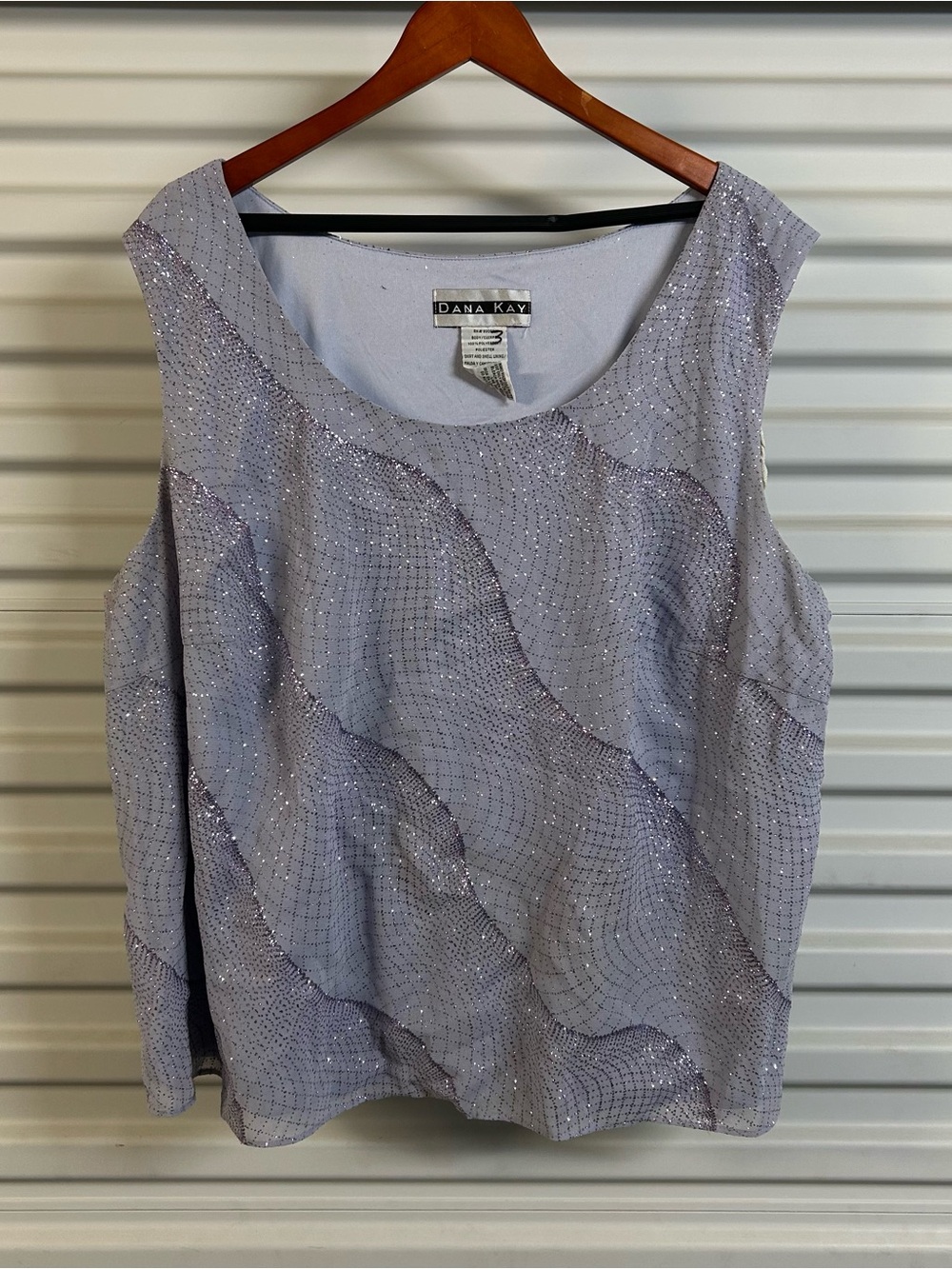Dana Kay Sparkling Lavender Beaded Sleeveless Top